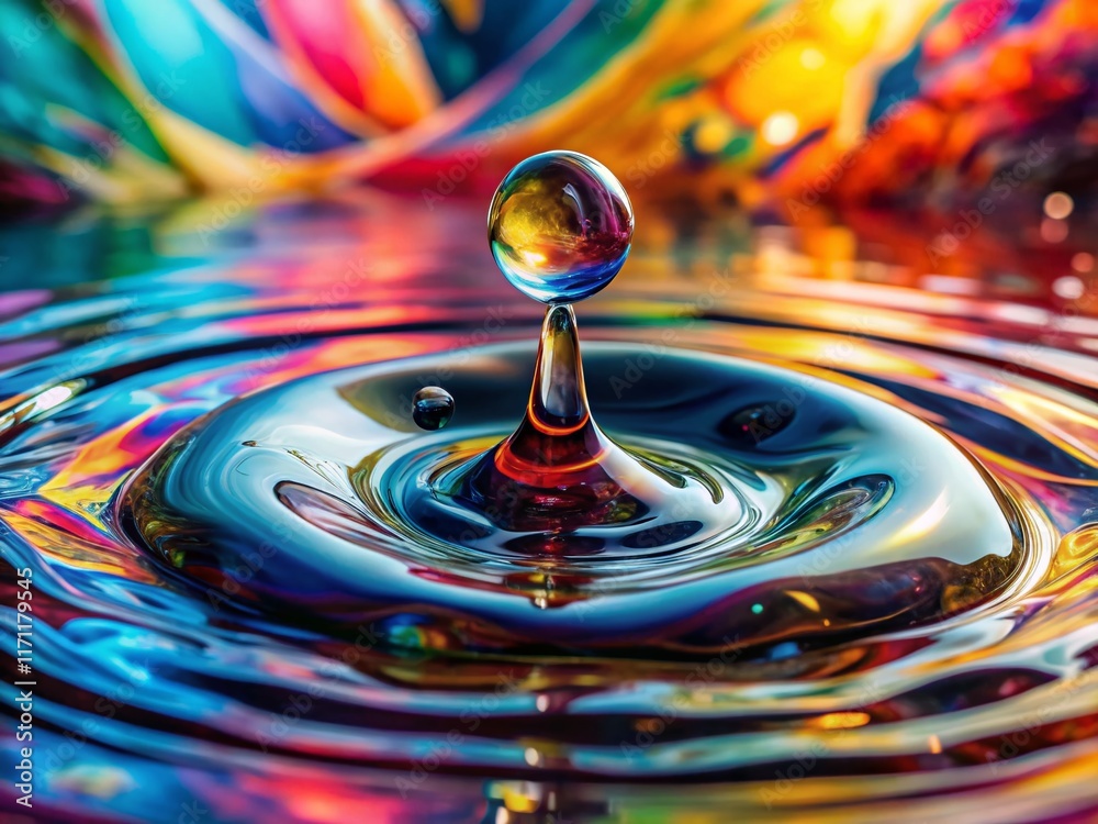Surreal Water Drop Art: Abstract Fluid Painting, Macro Photography Surreal Water Drop Art: Abstract Fluid Painting, Macro Photography