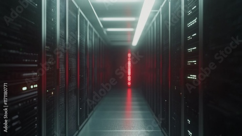 Dynamic Blockchain Server Room with Diffused Lighting