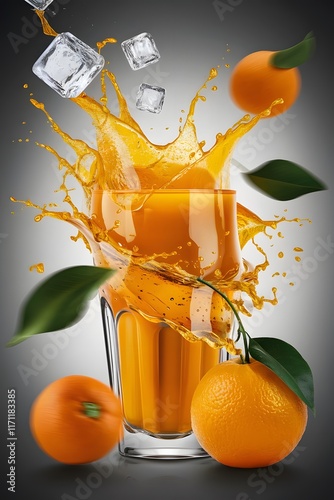 advertisement or poster of a fresh orange juice drink photo