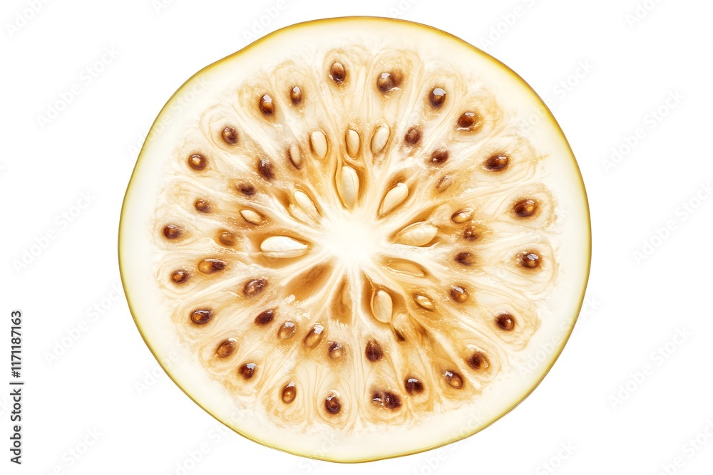 Fruit Slice: Seeds, Texture, Close-up View Fruit Slice: Seeds, Texture, Close-up View