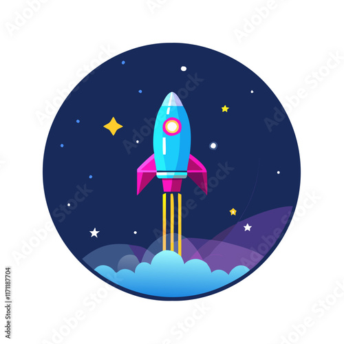 rocket in space i con