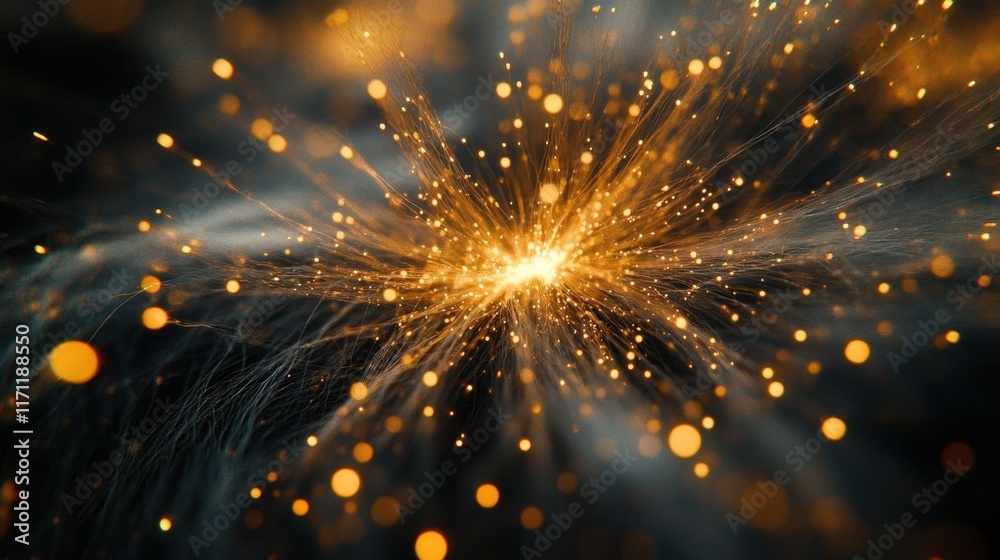 Obraz premium Golden sparks on black velvet.