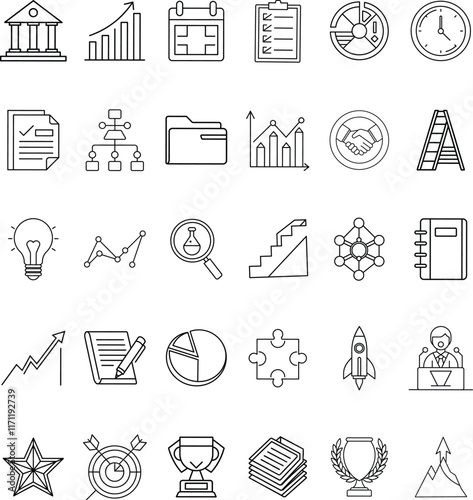 Business Planning Icons Growth, Strategy, Success, Management, Goals