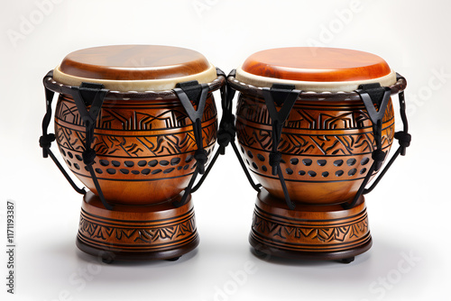 a pair of wooden drums photo