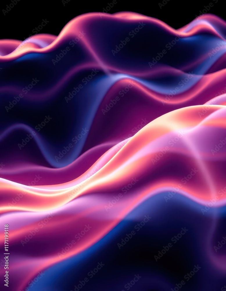 Fototapeta premium a purple and blue wave with a black background