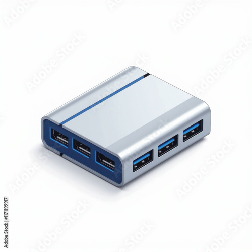 USB Hub : A compact Universal Serial Bus hub with multiple ports photo