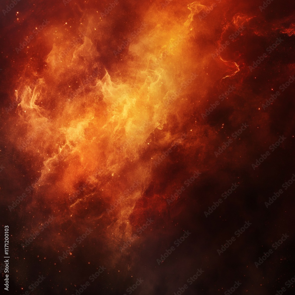 Naklejka premium Abstract Fire and Smoke Background with Grunge Texture