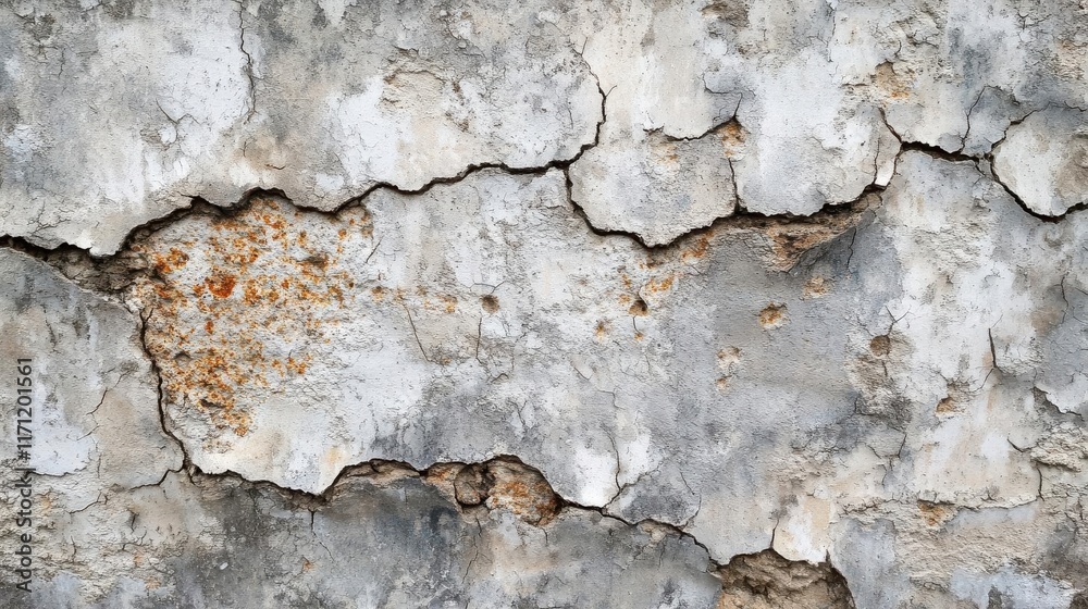 Cracked and weathered wall surface showing signs of aging and deterioration. Cracked and weathered wall surface showing signs of aging and deterioration.