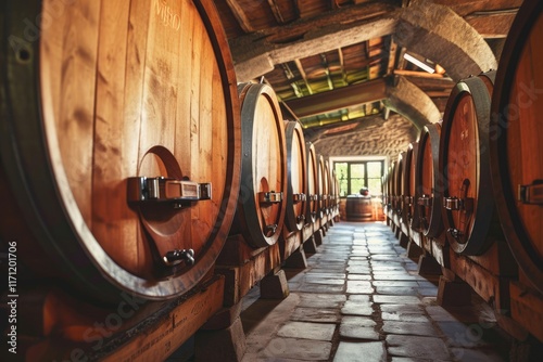 Vintage Wine Cellar: Wooden Barrel Winery