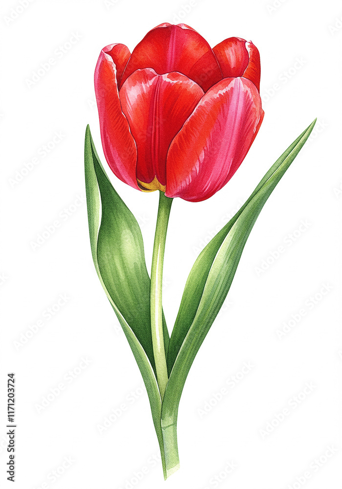Red Tulip Flower Spring Bloom Botanical Illustration Nature Photography Red Tulip Flower Spring Bloom Botanical Illustration Nature Photography