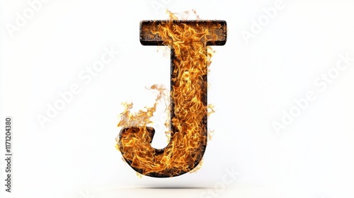 Fiery Typeface Design with Blazing Flames for Dramatic Effect photo