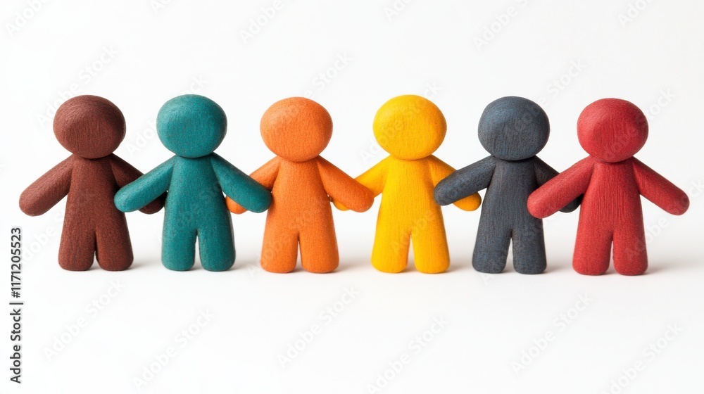 Group of Colorful Figures on White Background Group of Colorful Figures on White Background