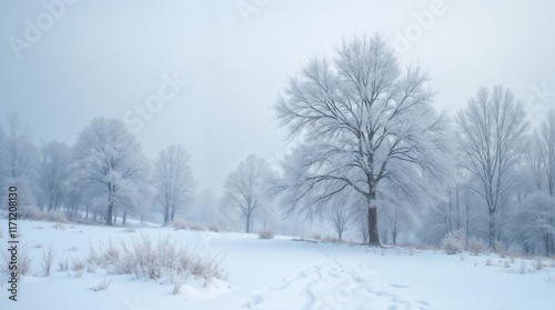 Wallpaper Mural Snow-covered trees in a wide-open winter landscape Torontodigital.ca