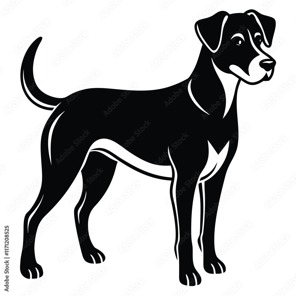 vector black and white dog vector black and white dog