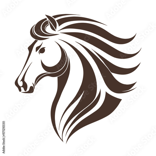 Stylized Horse Head Vector Logo Design. photo