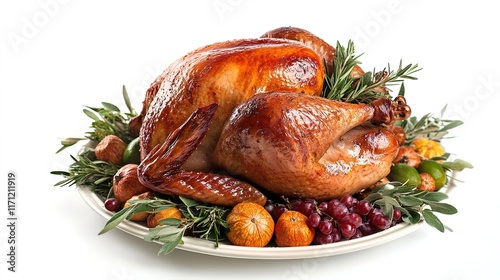 Roasted chicken with vegetables.	
