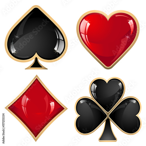 four card suits vector image