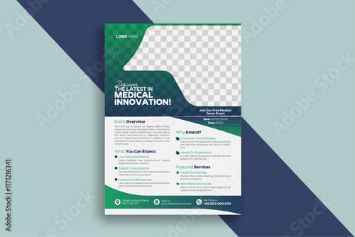 Modern medical Healthcare Flyer Design Template, Health medical flyer, Healthcare cover a4 template, Corporate healthcare and medical flyer or poster design Print