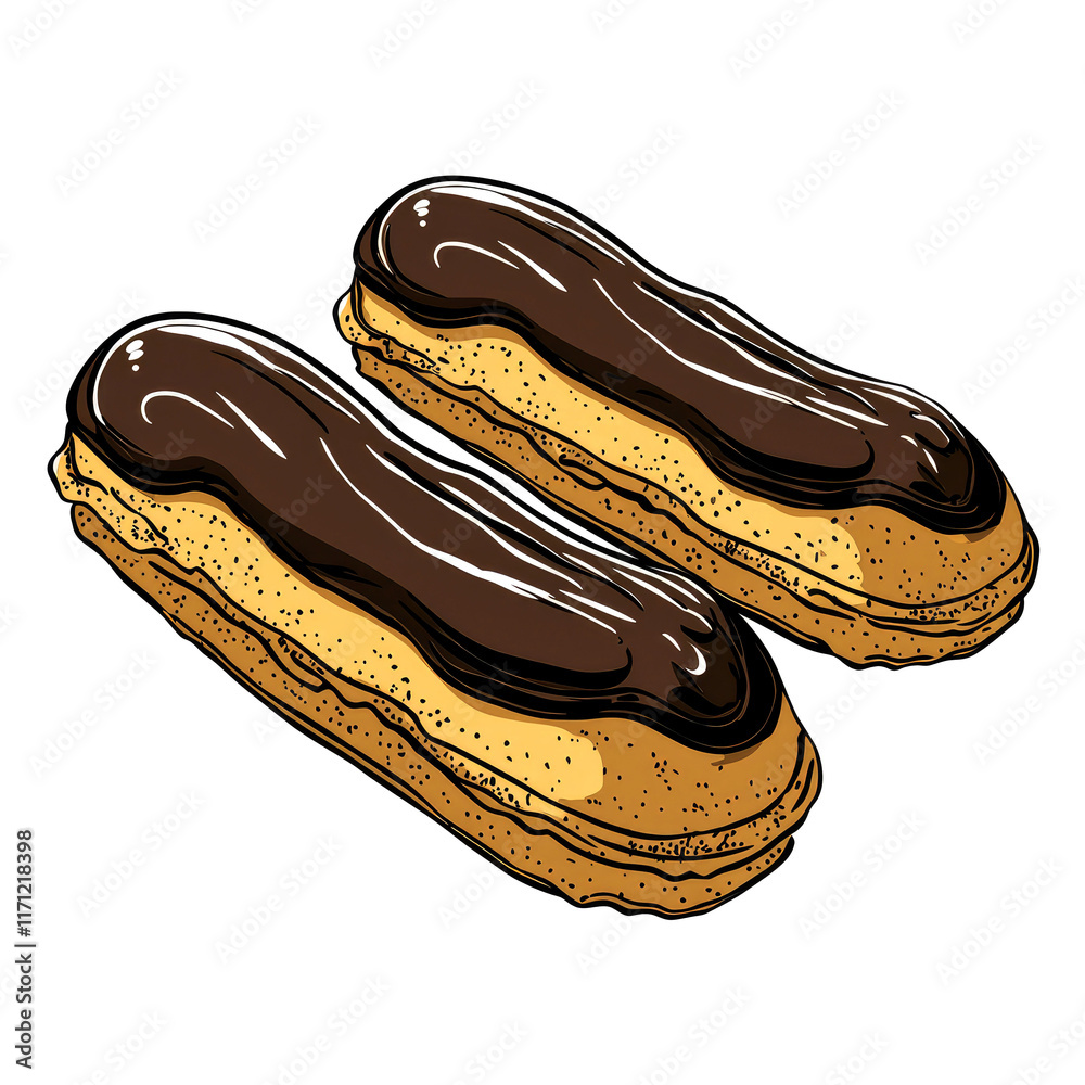 Two Chocolate Eclairs: A Sweet Treat for Dessert Lovers Two Chocolate Eclairs: A Sweet Treat for Dessert Lovers
