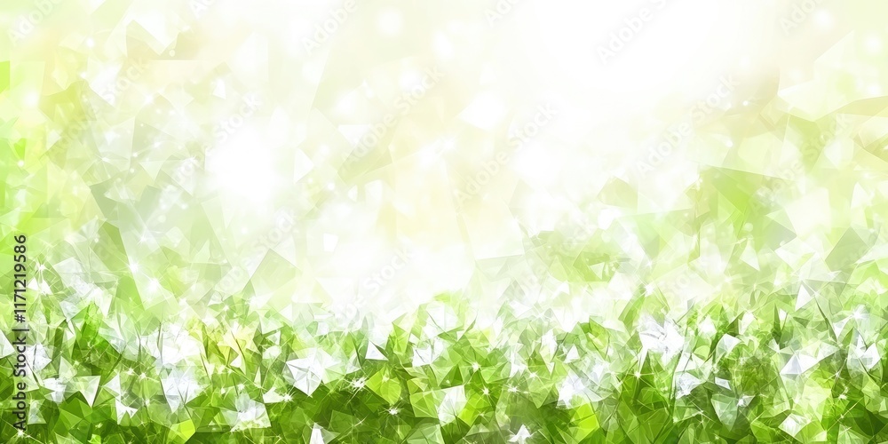 Abstract sparkling green landscape with sunlight effects Abstract sparkling green landscape with sunlight effects