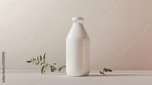 Blank milk bottle mockup