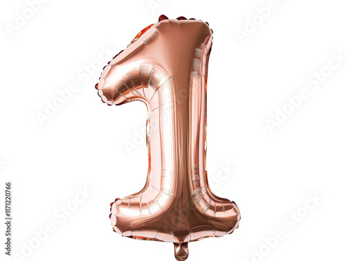 Rose gold number one balloon celebration photo