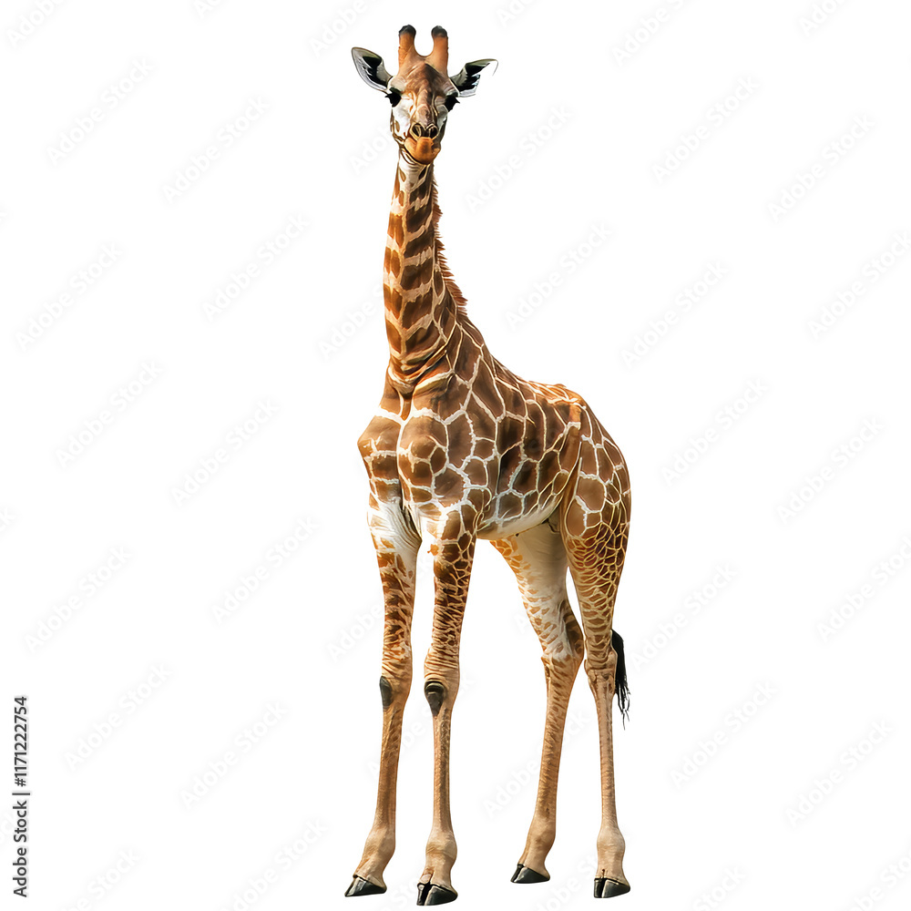 Obraz premium Giraffe stands gracefully in a bright setting