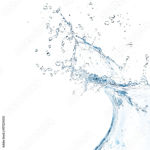 Dynamic Water Splash with Contrasting Black and White Background - Ideal for Artistic and Energetic Designs