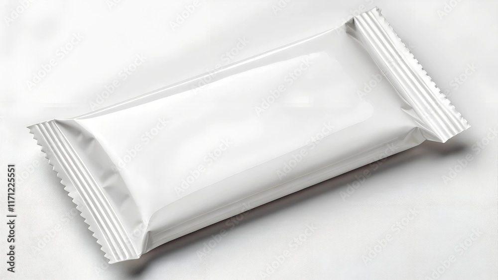 blank packaging white aluminum foil sachet for instant coffee product design mock up