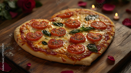 Heart-shaped pizza