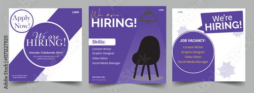 We are hiring social media post medical specialist doctor nurse banner template.
We are hiring or job vacancy social media post template or square web banner.template or employee recruitment post .

