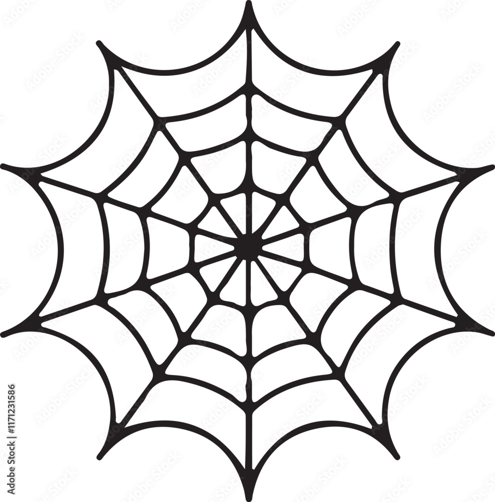 Spider web black silhouette icon, spider, leaf, monochrome, Halloween Illustration