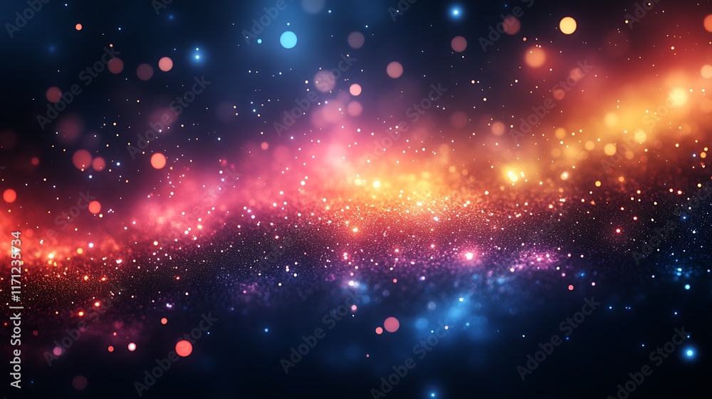 Fototapeta premium Abstract Colorful Glowing Particle Background