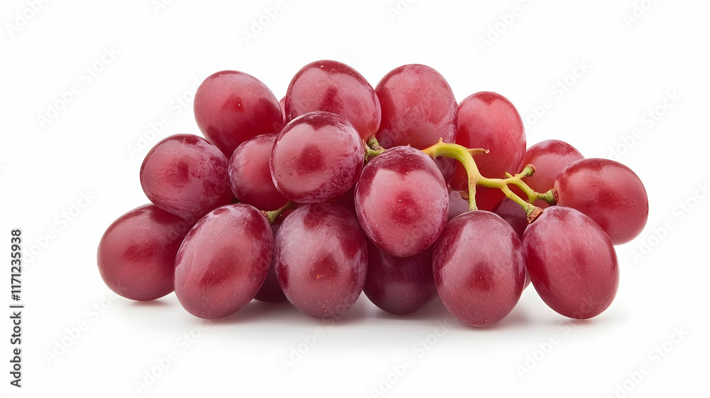 Red Grapes Bunch Studio Shot, White Background, Food Photography, Healthy Snack. Red Grapes Bunch Studio Shot, White Background, Food Photography, Healthy Snack.