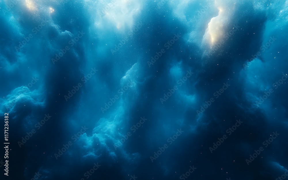 Fototapeta premium Deep ocean, dark blue water, abstract texture.