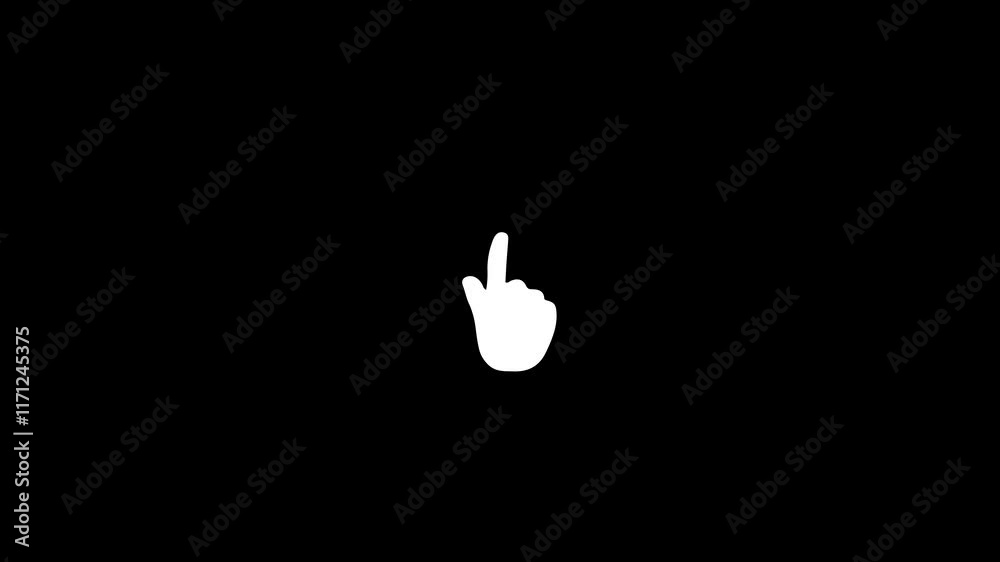 Mouse pointer hand click icon animation.User interface element. cursor clicking on screen.cursor clicking on screen.animation,computer mouse click gesture.Hand Pointer pressing button