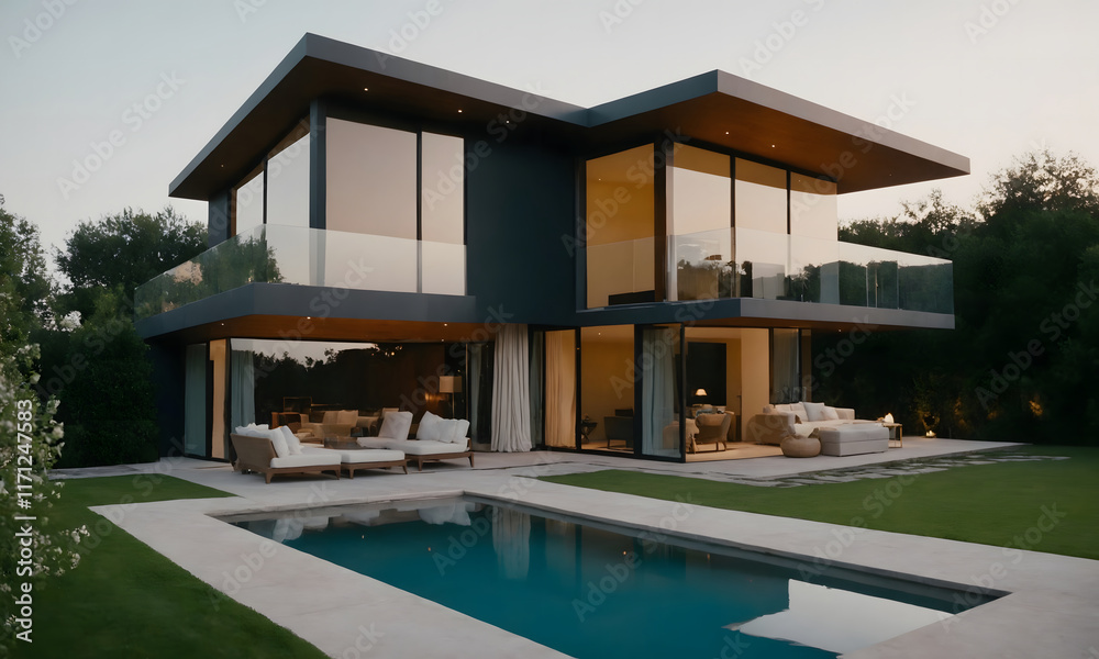 Fototapeta premium High-End Modern Home - Luxury Meets Innovation