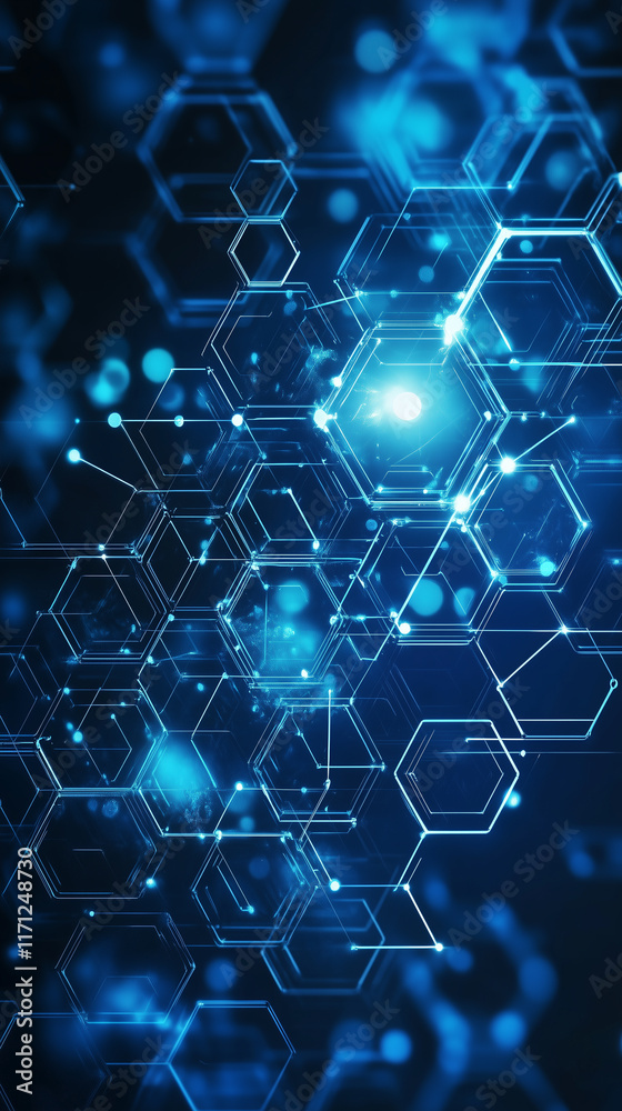 Obraz premium Blue hexagon background