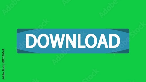 Download button motion on green screen video footage. 