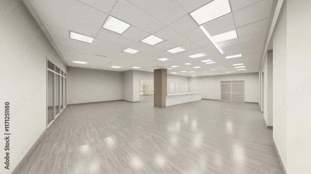 Fototapeta premium Contemporary 3D Rendered Empty Room Design