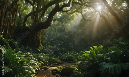Thriving Green Jungle - Exotic Plants and Wildlife Haven