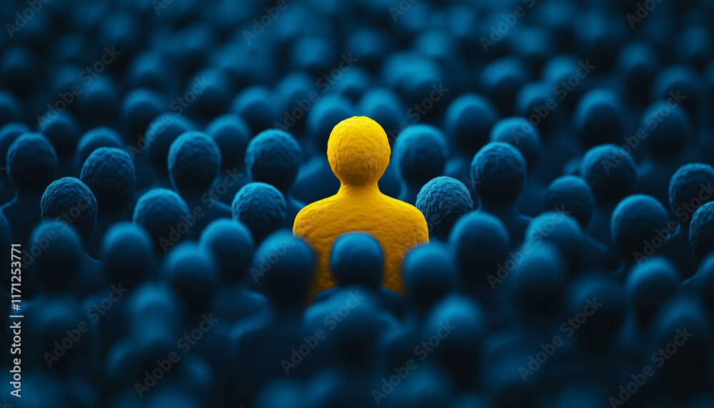 Fototapeta premium individual sticking out of a group