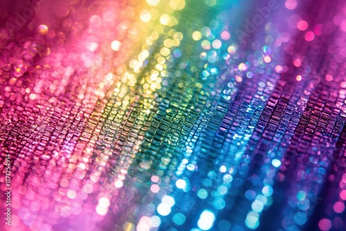 Vibrant holographic rainbow foil texture abstract art digital media colorful environment closeup view visual concept photo