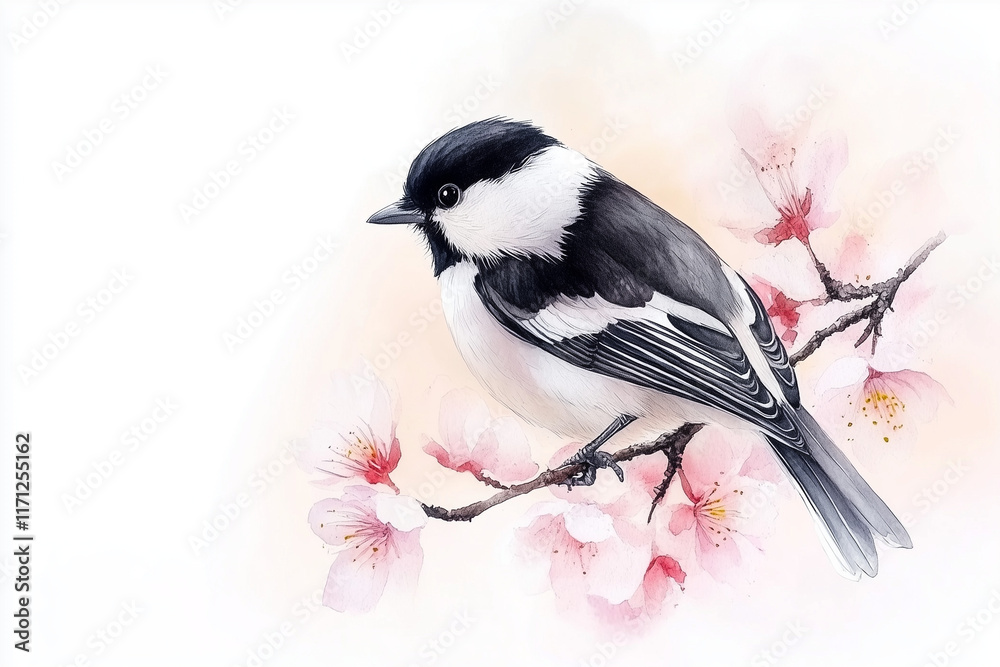 Obraz premium red backed shrike on branch