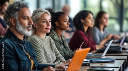 Mature Students Engaged in Continuing Education Class