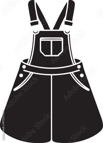 Overall dress Silhouette Vector