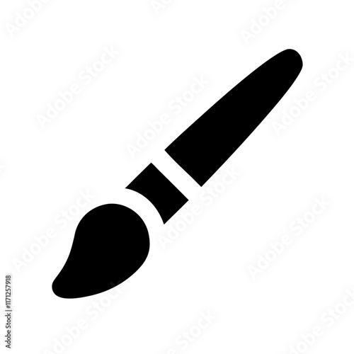 Paintbrush icon in black for art and creative work concepts
