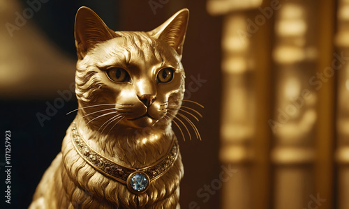 Golden Cat Profile - Regal and Elegant Portrait