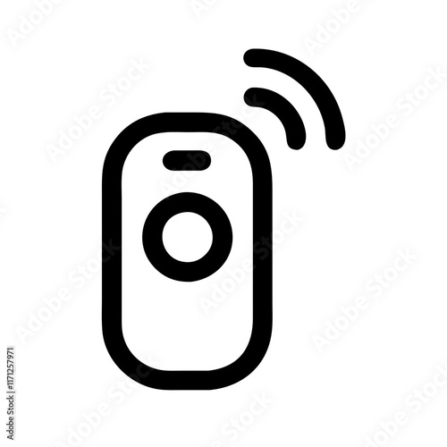 Clicker remote icon in black outline for presentation and technology concepts

