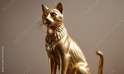 Close-Up Golden Cat Portrait - Elegant and Graceful